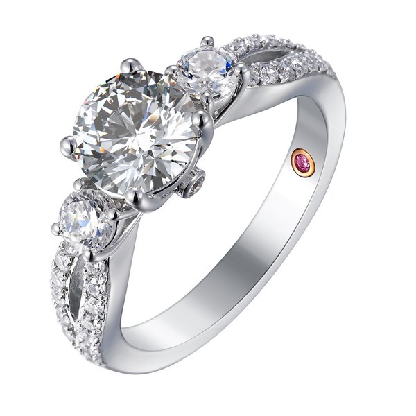 Three Stone Ring with Split Shank
