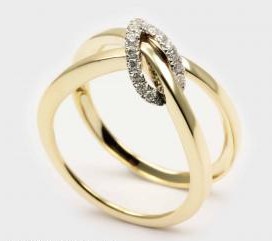 Crisscross Diamond Knot Ring