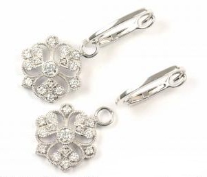 Floral Filigree Diamond Earrings