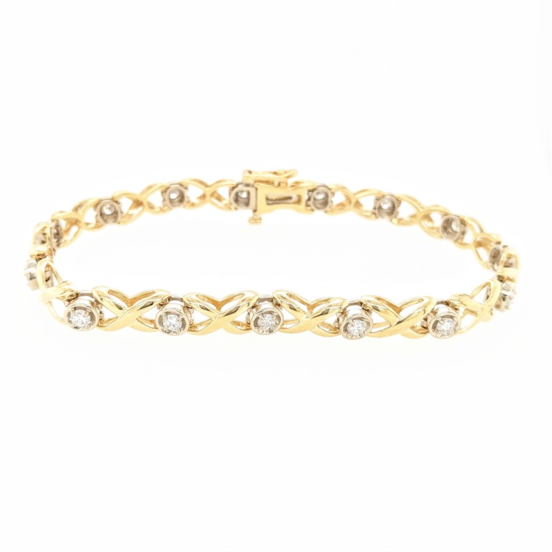 X and O Diamond Bracelet