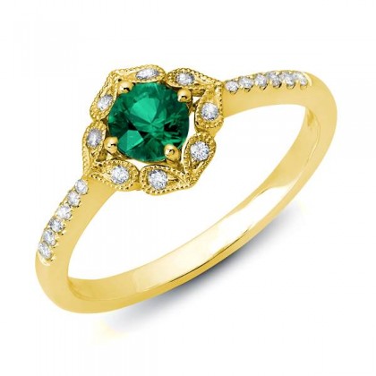 Emerald and Diamond Ring