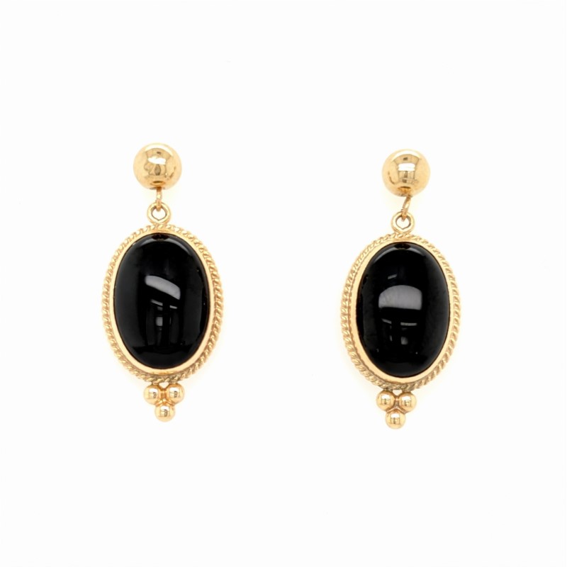 Oval Onyx Earrings