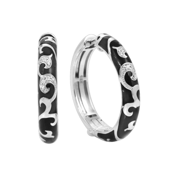Royale Black Hoop Earrings