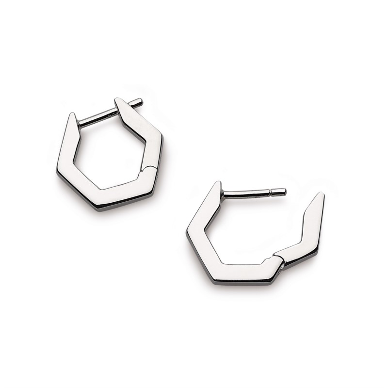 Hexagonal Huggie Earrings
